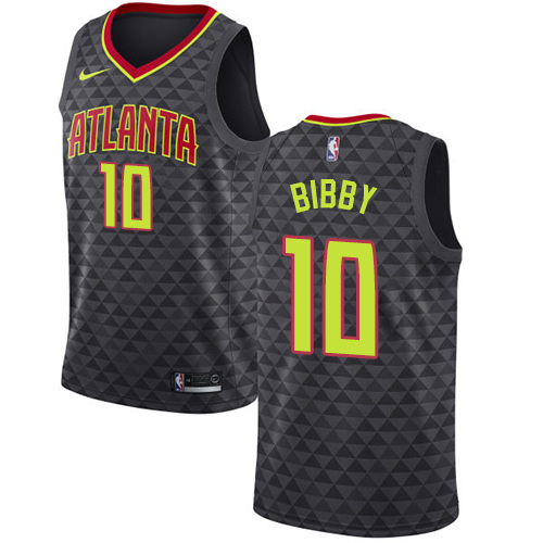 Men's Nike Atlanta Hawks #10 Mike Bibby Authentic Black Road NBA Jersey ...