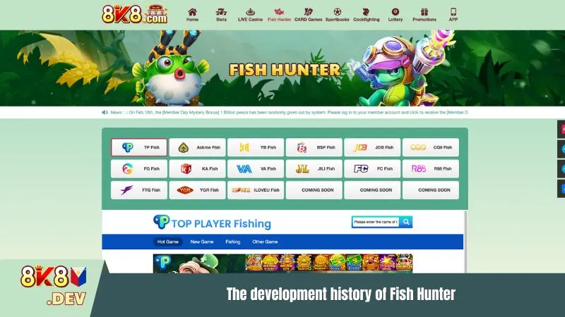 The development history of Fish Hunter