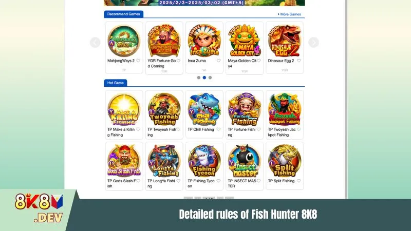 Detailed rules of Fish Hunter 8K8