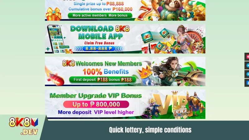 Quick lottery, simple conditions