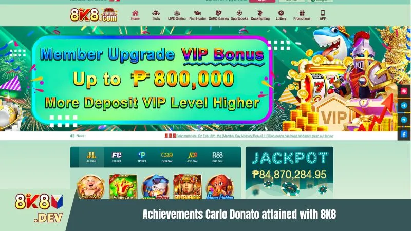Achievements Carlo Donato attained with 8K8