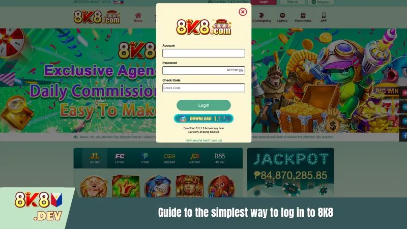 Guide to the simplest way to log in to 8K8