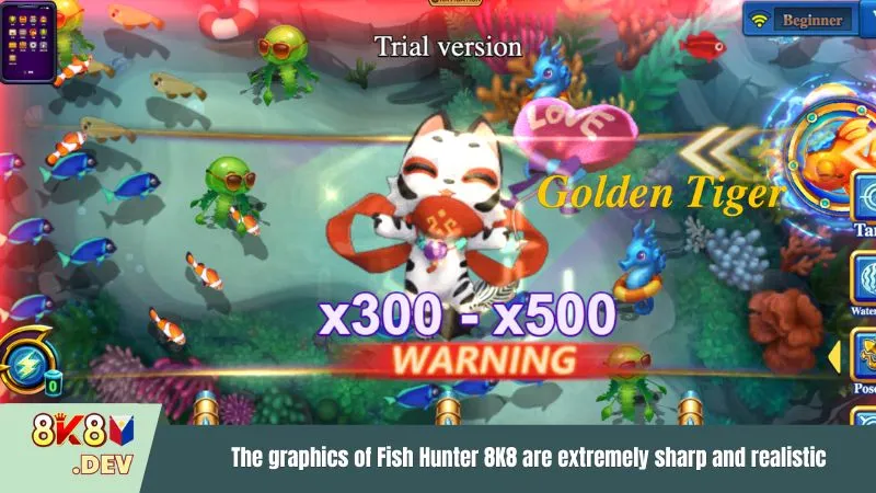 The graphics of Fish Hunter 8K8 are extremely sharp and realistic
