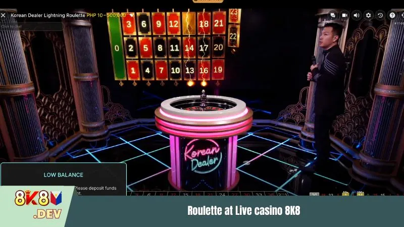 Roulette at Live casino 8K8