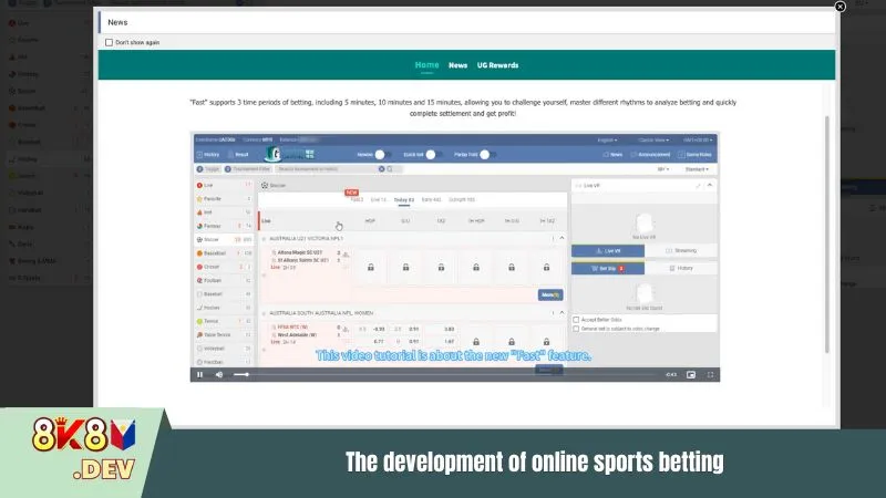 The development of online sports betting