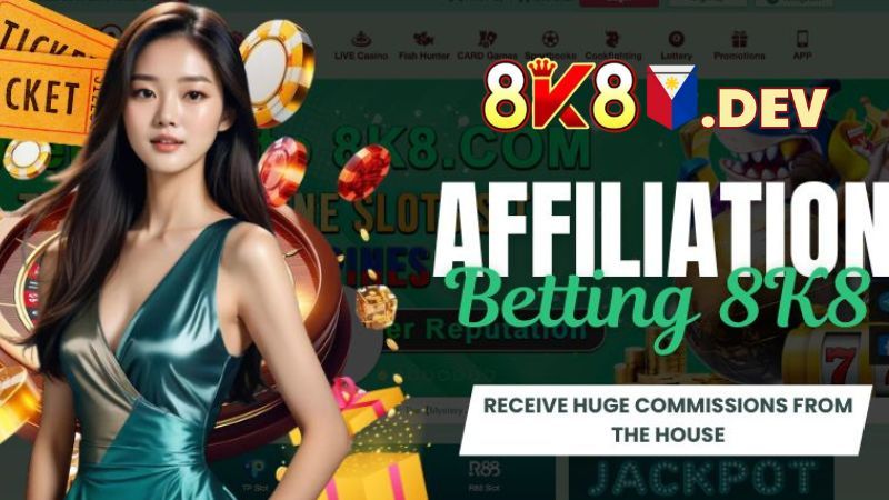 Affiliation 8K8 - Receive huge commissions from 8K8