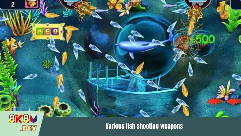 Various fish shooting weapons