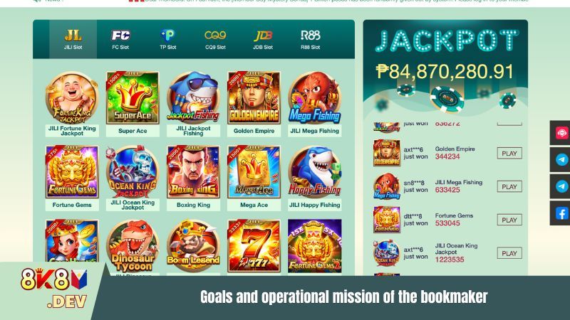 Goals and operational mission of the betting site